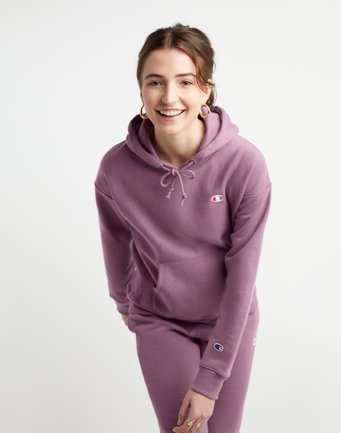 Champion Reverse Weave C Logo Hoodie Dames - Paars - Belgie 1546PHXDQ